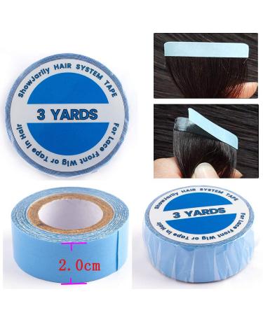 ShowJarlly Double Sided Adhesive Lace Front Support Tape Roll - Blue Tape 2CM x 3 Yards - Buy Online on GoSupps.com