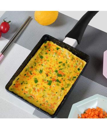 Frying Pan Kitchen Cookware Grill Pan Rectangular Non Stick Saucepan Plastic Handle Black Omelet Frying Pan Maifan Stone Small Frying Pan Square Grill Pan with Meat Vegetables or Go Camp Cooking - Buy Online on GoSupps.com