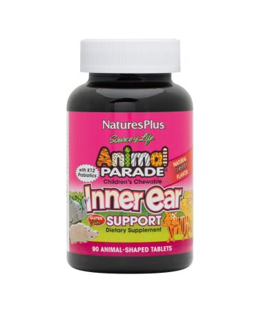 Nature's Plus Source of Life Animal Parade Children's Chewable Inner Ear Support Natural Cherry Flavor 90 Animals-Shaped Tablets
