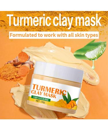 Turmeric Vitamin C Clay Mask- Face Masks- Deep Cleansing Unclog Pores- Dark Spot Remover -Controlling Acne Oil- Reduce Redness and wrinkles- Face Mask Beauty & Skincare 50g - Buy Online on GoSupps.com