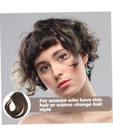 FRCOLOR 1pc Air Bangs Human Hair Clip on Fringe Bangs Clip on Bangs Dark Brown Clip in Fringe Clip-in Hair Extension Fake Fringe Bang Woman Wig Woman Clip Hair Fringe Cute Hair Extensions - Buy Online on GoSupps.com