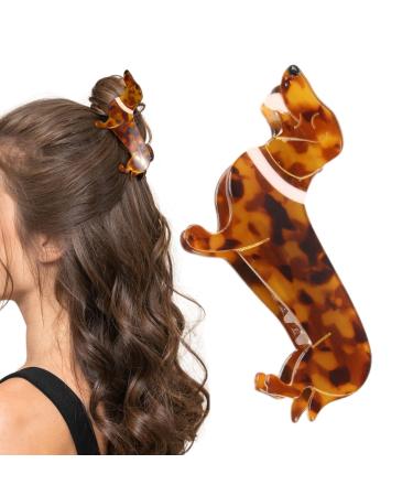 Dachshund Claw Clips Cute Dog Fashion Hair Claw Dachshund Dog Hairpins Acetate Puppy Animal Barrettes Creative Dachshund Hair Clips Hair Accessories For Girls Women