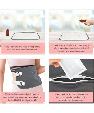 Reusable Organic Castor Oil Pack Wrap Kit - Adjustable Cotton Wrap for Belly & Neck | Eco-Friendly & Versatile Castor Oil Solution - Buy Online on GoSupps.com