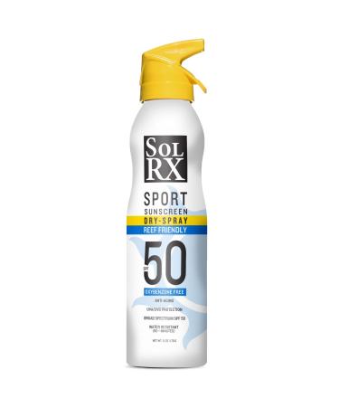 SolRX SPORT SPRAY SPF 50 Sunscreen Spray SPF50  Reef Friendly  Broad Spectrum Sunscreen for Face and Body  Oxybenzone Free