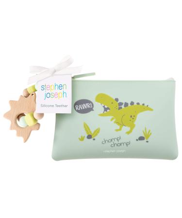 Stephen Joseph  Silicone Teether with Pouch Dino