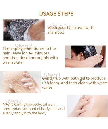 EONFAVE Shampoo Conditioner Body Wash Set - Amino Acid Skin Care Set Travel - Portable Fluffy Shampoo Long Lasting Body Wash - Nourishing Body Lotion for Travel - Buy Online on GoSupps.com