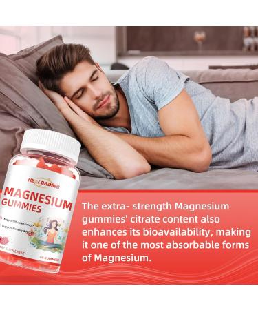 Magnesium Gummies for Men Women Natural Magnesium Citrate Gummy Supplement Sugar Free Supports Muscle Relaxation, Energy Metabolism - Buy Online on GoSupps.com