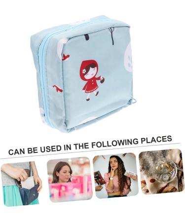 Buy Healeeved Aunts Towel-Storage Bag for Girls - Stylish Sky Blue Polyester Cosmetic Pocket - Perfect for First Period and Daily Use - 13x13x5cm - Buy Online on GoSupps.com