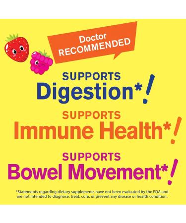 Kids Prebiotic Fiber Gummies for Digestive Support - 60 Vegan & Gluten-Free Berry Flavored Gummies - Buy Online on GoSupps.com