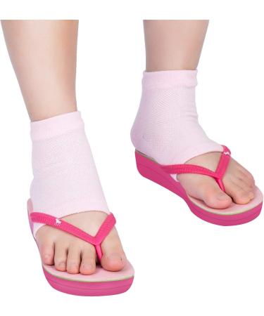 Soft Ventilate Gel Heel Socks for Dry Hard Cracked Skin - 3 Pairs (Pink Turquoise Grey) - Buy Online on GoSupps.com