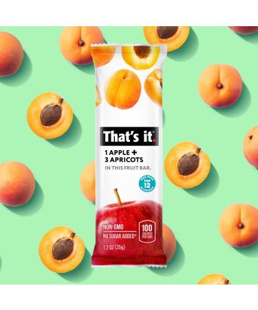 That's it Apple + Apricot Fruit Bar - High Fiber Vegan Snack, Gluten Free, Paleo, Non GMO - 12 Pack - Buy Online on GoSupps.com