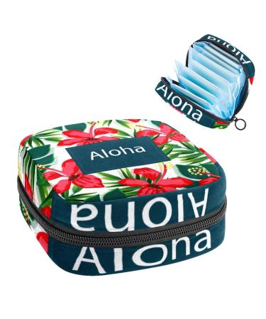 GIAPB Period Bag Sanitary Napkin Storage Bag Period Pouch Travel Makeup Bag Floral and Leaves Color2910