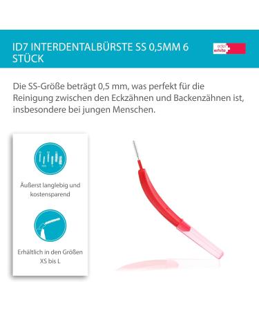 Edel+White ID7 Interdental Brushes SS 0.5 mm | 6 Pack for Gentle Tooth Cleaning in Tight Spaces - International Shipping Available - Buy Online on GoSupps.com
