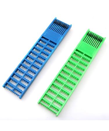 Youliang 2pcs Fishing Hook Holder Fishing Leader Hold 6x27cm Blue and Green for Organize Snelled Rigs Holder Lead Tray Jigs Board