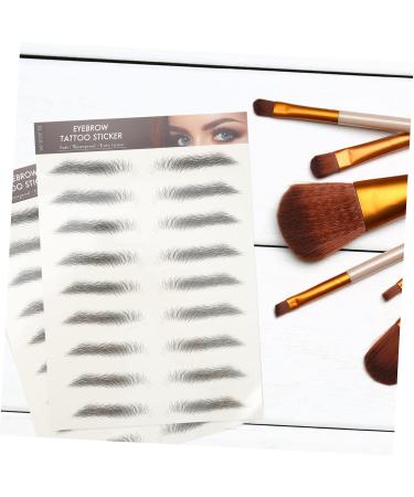 Mipcase False Eyebrows 12pcs Eyebrow Stickers 3d Stickers Hair Like Eyebrows Brown Temporary Brow Tattoos Eyebrow Trimming - Buy Online on GoSupps.com