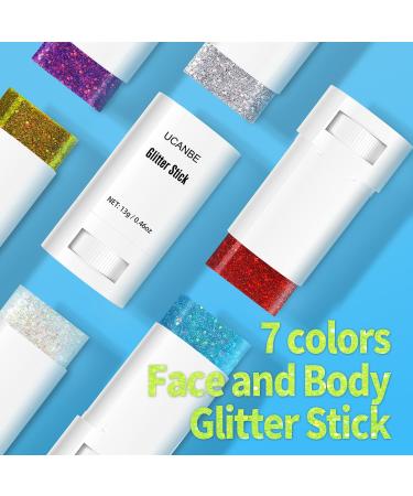 UCANBE Gold Body Glitter & Face Glitter Stick | Chunky Makeup for Concerts Festivals & Raves - Sparkling Mermaid Sequins for Hair Eyes & Lips - Buy Online on GoSupps.com