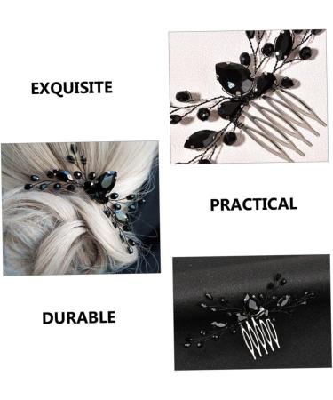 minkissy Accessories rhinestone hair clips rhinestones black hair accessories grace Miss hair accessories bride bridesmaid European and American rhinestone comb vintage bride hair Comb - Buy Online on GoSupps.com