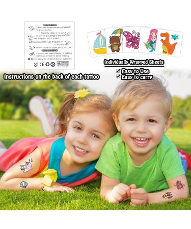 Kids Temporary Tattoos - 204 Individually Wrapped Sheets, Birthday Party Supplies - Buy Online on GoSupps.com
