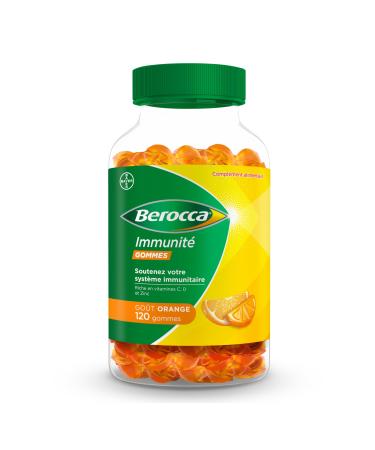 Berocca Immunity Gums - Multivitamin Dietary Supplement - 8 Vitamins and Minerals - Including Vitamin C D and Zinc - Supports Immunity in Everyday Life - Orange Flavor 120 Gums