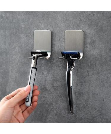 Buy Latrate 3-Piece Stainless Steel Self-Adhesive Multi-Purpose Razor Holder Hook | Ideal for Shower Bathroom Kitchen and More! - Buy Online on GoSupps.com