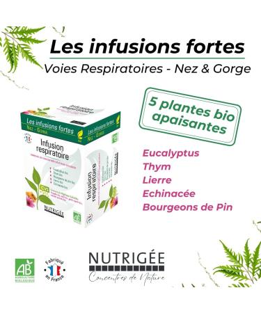 NUTRIG E - Organic Respiratory Infusion - Soothes - Respiratory Tract & Natural Defenses - Thyme Eucalyptus Pine Buds Ivy Echinacea - Rich in Soluble Plant Concentrates - 30 Sachets - Buy Online on GoSupps.com