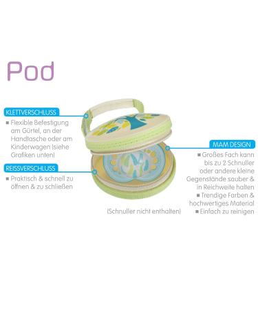MAM POD Pacifier Pocket - Store 2 Pacifiers Securely | Flexible Velcro Fastener | Blue Color - Buy Online on GoSupps.com