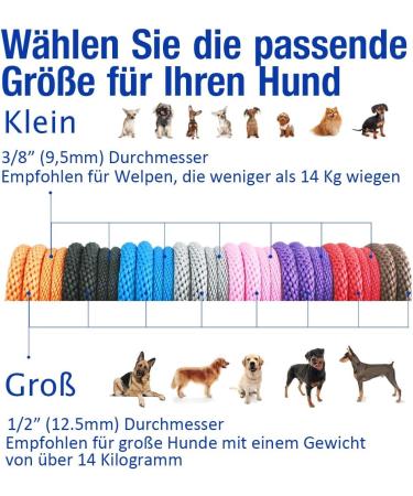 Lynxking Tow Lines for Dogs - Durable Dog Leash for Small Medium & Large Breeds - Purple 0.9cm x 180cm - Perfect for Retrieving & Training - Buy Online on GoSupps.com