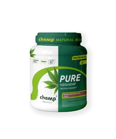 Chemp Pure Hemp Protein Powder 100% | Chocolate | Vegan Protein Powder - Gluten Free - Soy Free | 30 x Servings (1 Pack 1023g) | 21g Protein & 3g BCAAs Per Serving