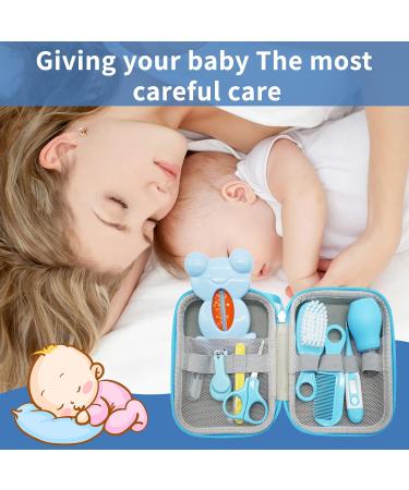 Bizcasa Baby Care Set - 11-Piece Newborn Childcare Kit with Nasal Sucker Comb Nail Scissors - Essential Baby Equipment in Blue for International Shipping - Buy Online on GoSupps.com