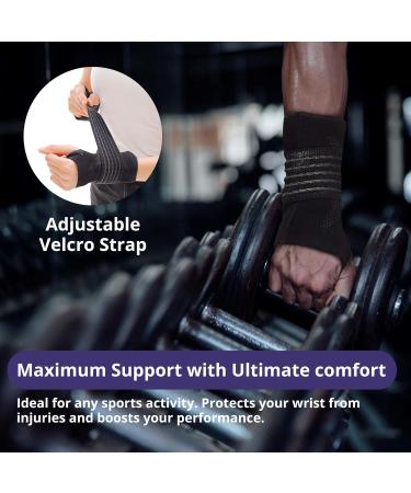 Invera Adjustable Velcro Wrist Support Brace - Unisex Compression Sleeve for Wrist Sprain Carpal Tunnel Arthritis & Tendonitis | Medium Size - Buy Online on GoSupps.com