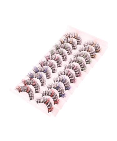 Beaupretty 10 Pairs Dd Volume False Eyelashes Colored Eyelash Cosmetic Eyelashes Eyelash for Makeup 25 Mm Lashes False Eyelashes Natural Look False Lashes Fluffy Miss Dense Set