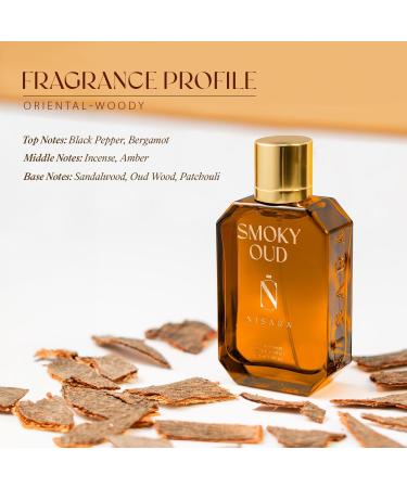 Nisaraa Smoky Oud Strong Perfume for Men -100ml | Long Lasting Eau De Parfum for Men | Woody Fruity-Amber Fragrance | With Apple Orange Bergamot Dry Amber Musk Notes | EDP Scent for men - Buy Online on GoSupps.com