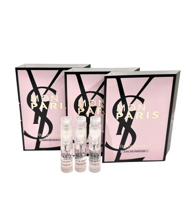 YVES SAINT LAURENT Perfume YSL Sample Perfume MON PARIS EDP Women 1.2 ml / 0.04 oz - set of 3 Mon Paris 0.01 Fl Oz (Pack of 3)