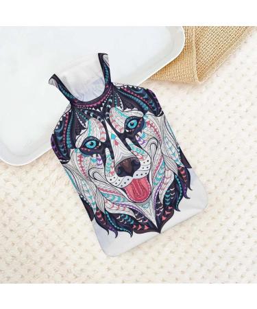 Wolf Hot Water Bottle with Plush Cover - Hand Warmer for Adults & Children | 26.5x15.3cm | International Shipping - Buy Online on GoSupps.com