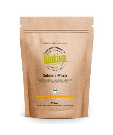 Lait d'Or Bio 100g - m lange d' pices ayurv diques - poudre - curcuma gingembre noix de muscade cannelle & poivre - contr l et mis en bouteille en Allemagne - Biotiva