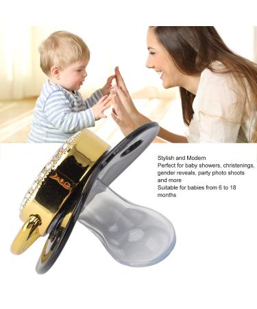 Bling Pacifier with Chain Clip | Ergonomic PP-Silicone | Stylish for Babies 6-18 Months | Perfect for Baptisms & Special Occasions - Buy Online on GoSupps.com