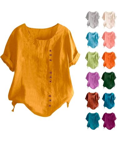 Women's Linen Shirt Plus Size Blouses Summer Long Sleeve Button Up Casual Tee Shirt V Neck Loose Fit Going Out Work Office Dressy Tops 1914-qppoj-skyblue-2 M - Buy Online on GoSupps.com