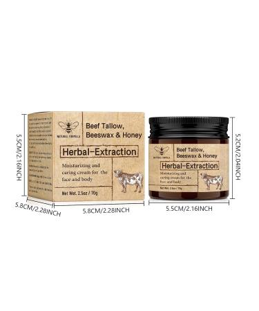Organic Beef Tallow Face Cream - Grass-Fed Beeswax & Honey Hydration Skin Nourishment - Buy Online on GoSupps.com