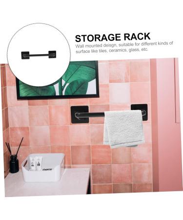 Alipis 2pcs Storage Rack Stainless Steel Wall Shelf Wall Mount Tower Holder Wall-Mounted Towel Bar Rag Rack Blackx2pcs 30.5X7X7CMx2pcs - Buy Online on GoSupps.com