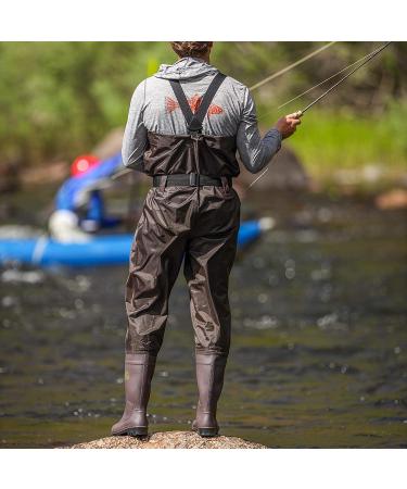 HISEA Men's Waterproof Chest Waders with Boots - Camo, Lightweight, Cleated, M10/W12 - Buy Online on GoSupps.com
