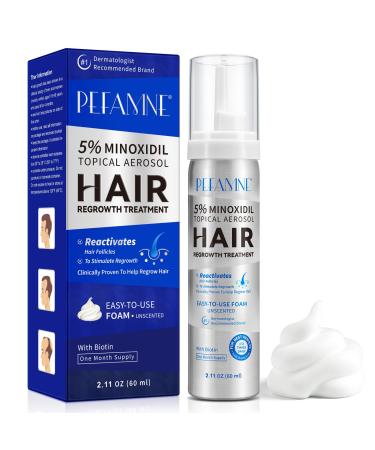 5% Minoxidil Hair Growth Foam for Men and Women - Beard Growth Scalp Hair Loss Treatment Increases Hair Thickness and Volume 2.11 Ounce (Pack of 1)
