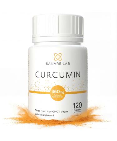 Curcumin Turmeric 360 mg per Serving (eq to 12 000 mg Turmeric) 120 Capsules w/Black Pepper & Phytosome Extract