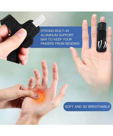Trigger Finger Splint Brace - 2 Pack Adjustable Support for Right & Left Hand - Alleviates Finger Locking, Popping, Bending, Stiffness, Tendon Release & Pain - Pinky, Ring, Middle, Index Support - Buy Online on GoSupps.com
