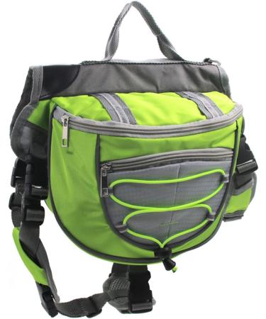 XIAOYU Dog Backpack | Adjustable Saddle Bag Harness Carrier for Travel Hiking & Camping - Green MM Green - Buy Online on GoSupps.com