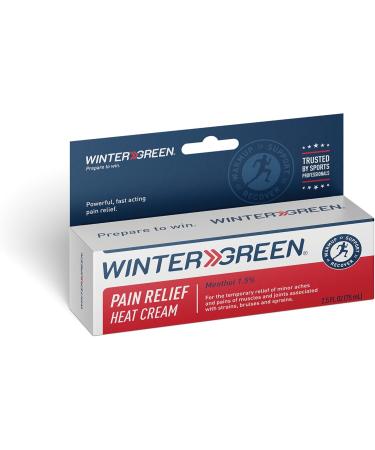 Wintergreen Pain Relief Heat Cream for Muscles - 2.5 Fl Oz - Fast-Acting Relief for Sore Muscles - International Shipping Available - Buy Online on GoSupps.com