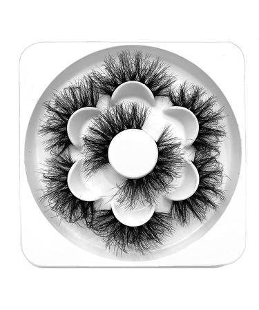Ochilima false eyelashes faux nerwimmer 25mm 8d fluffy volume dramatic wispy long false eyelashes soft reusable wrong eyelash pack 4 pairs