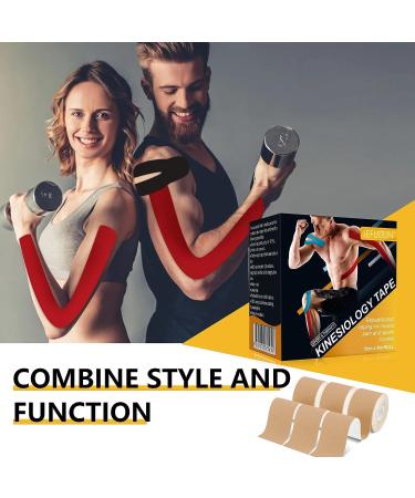 Waterproof Kinesiology Tape Great Kinesiology Tape for Physical Therapy Sports Athletes  Support for Recovery  Kinetic Uncut Kinesiology Tape for Knee  Elbow & Shoulder Muscle  16ft (Beige) - Buy Online on GoSupps.com