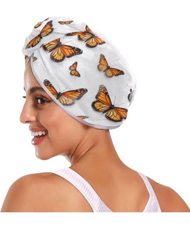Brown Flowers Hair Towel 2 Pack | Super Absorbent Quick Drying Hair Turbans for Women & Girls | Stylish & Functional Hair Care Accessories - Buy Online on GoSupps.com