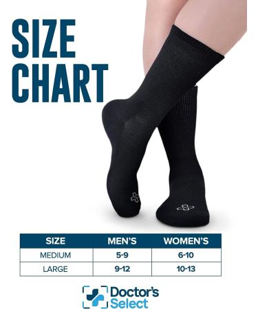 Doctor's Select Diabetic Socks - 4 Pairs Non Binding Socks for Men and Women - Buy Online on GoSupps.com