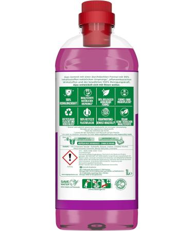 Ajax Lavender & Magnolia Flower Festival Multi Surface Cleaner 12 x 1 Litre (Pack of 12) - Buy Online on GoSupps.com